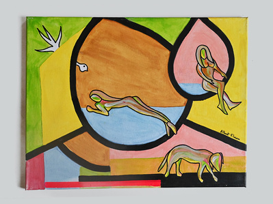 HUMBLENESS
Acrylique sur toile 50x40, 2023.
Damien Mohn alias Albert Flocon.