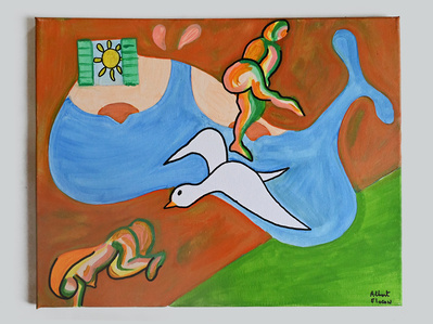 THE LUST OF PARIS
Acrylique sur toile 60x50, 2023.
Damien Mohn alias Albert Flocon.