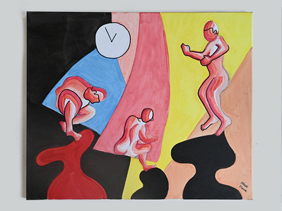 GUICHARDAN
Acrylique sur toile 60x50, 2023.
Damien Mohn alias Albert Flocon.