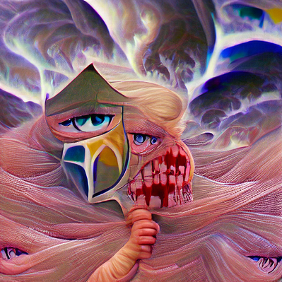 A.I. generated image. Uses text prompt: fierce and fearless defender of truth
