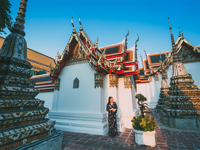 PdMJ14 Thailand Bangkok photographer for traveler at Watpho or Reclining Buddha temple