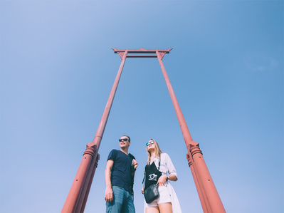 PdMJ14 Thailand Bangkok photographer for traveler at Wat Suthat, Giant Swing