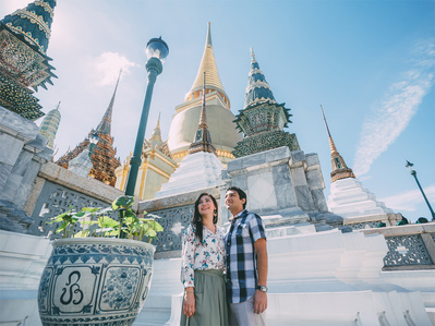 PdMJ14 Thailand Bangkok photographer for traveler at Wat Phra Kaew or Emerald Buddha Temple, Grand Palace