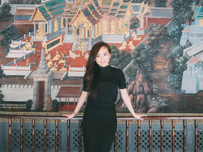 PdMJ14 Thailand Bangkok photographer for traveler at Wat Phra Kaew or Emerald Buddha Temple, Grand Palace
