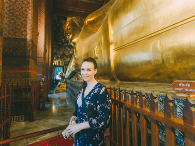 PdMJ14 Thailand Bangkok photographer for traveler at Watpho or Reclining Buddha temple