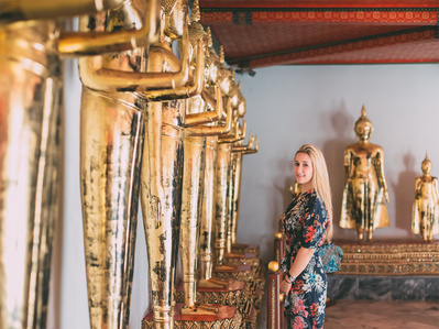 PdMJ14 Thailand Bangkok photographer for traveler at Watpho or Reclining Buddha temple