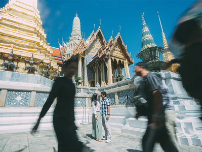 PdMJ14 Thailand Bangkok photographer for traveler at Wat Phra Kaew or Emerald Buddha Temple, Grand Palace