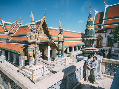 PdMJ14 Thailand Bangkok photographer for traveler at Wat Phra Kaew or Emerald Buddha Temple, Grand Palace