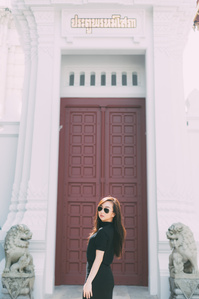 PdMJ14 Thailand Bangkok photographer for traveler at Wat Phra Kaew or Emerald Buddha Temple, Grand Palace