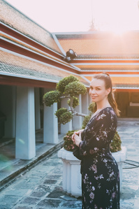 PdMJ14 Thailand Bangkok photographer for traveler at Watpho or Reclining Buddha temple