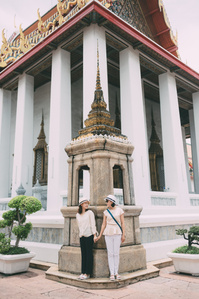PdMJ14 Thailand Bangkok photographer for traveler at Watpho or Reclining Buddha temple
