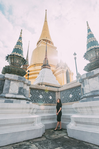 PdMJ14 Thailand Bangkok photographer for traveler at Wat Phra Kaew or Emerald Buddha Temple, Grand Palace