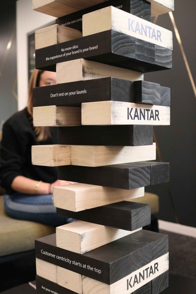 Branded thought leadership activation jenga set