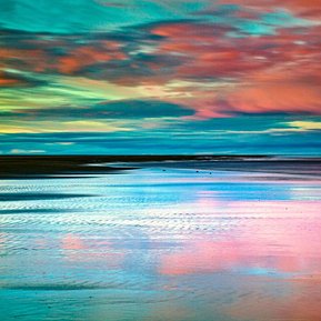Long exposure at sunset on the Lincolnshire coast at Saltfleetby and Theddlethorpe Dunes, seascape landscape photography, prints available to buy