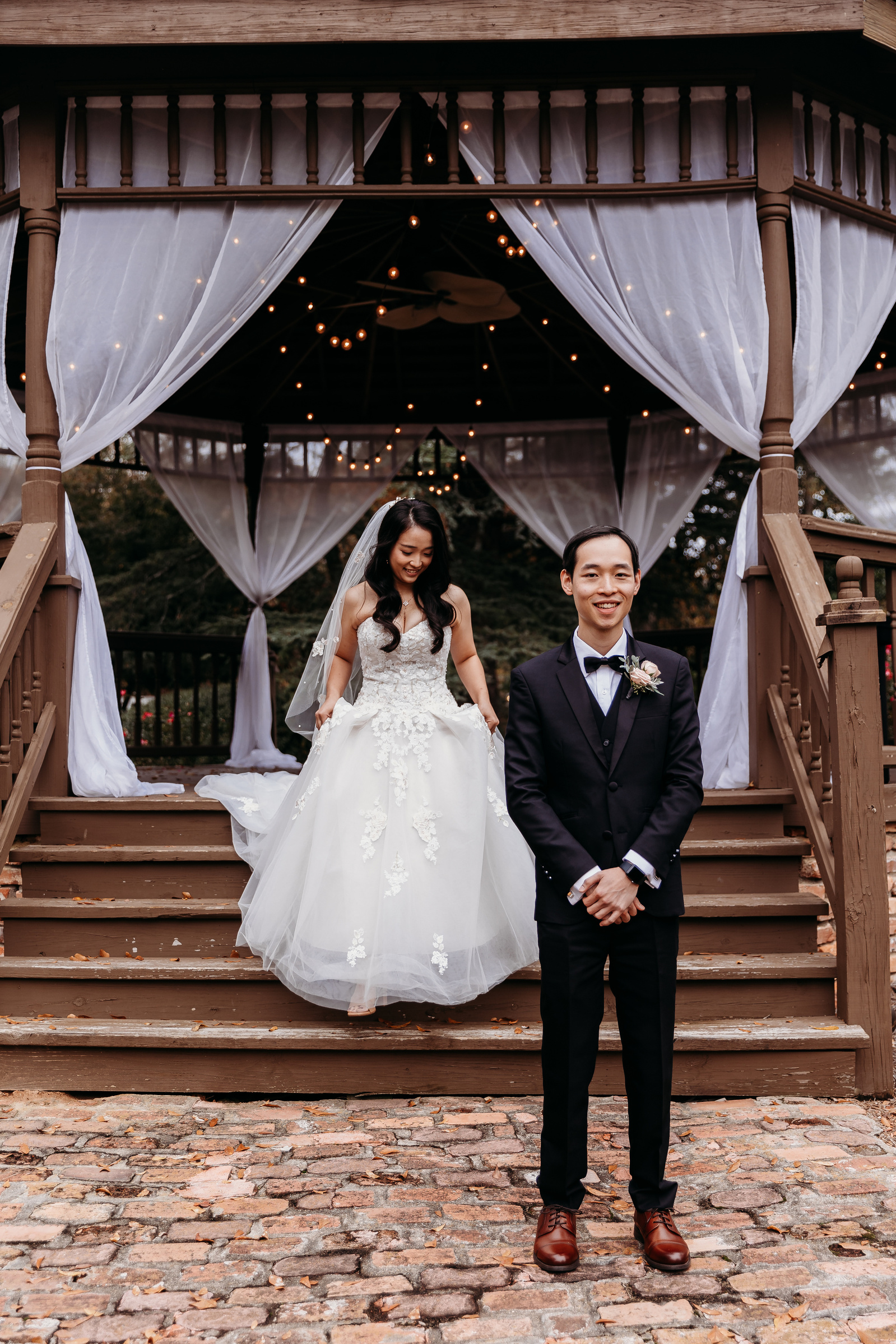 bride approaching groom for their first look