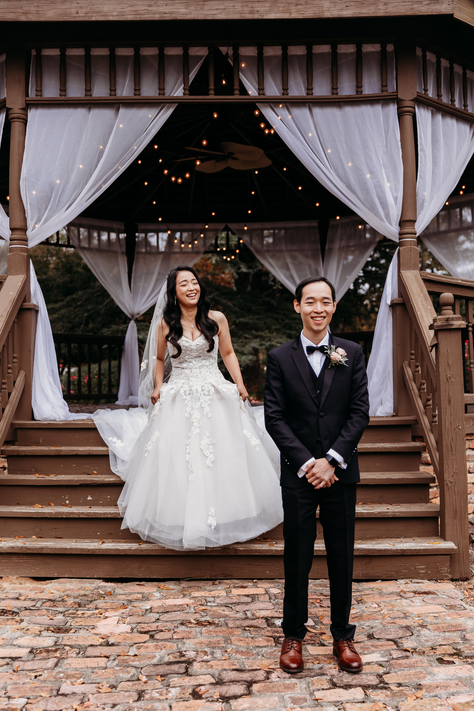 bride approaching groom for their first look