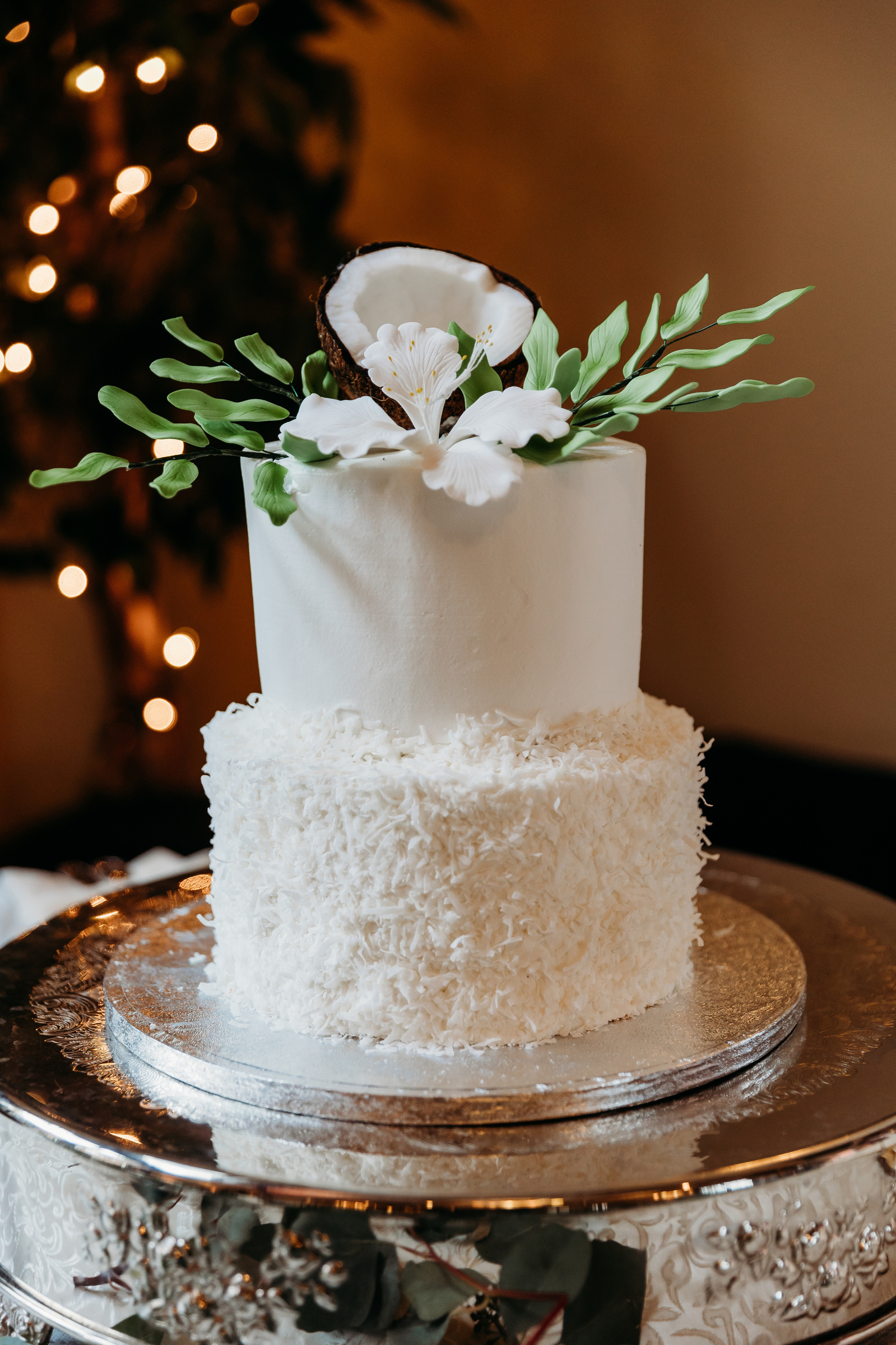 wedding cake with coconut