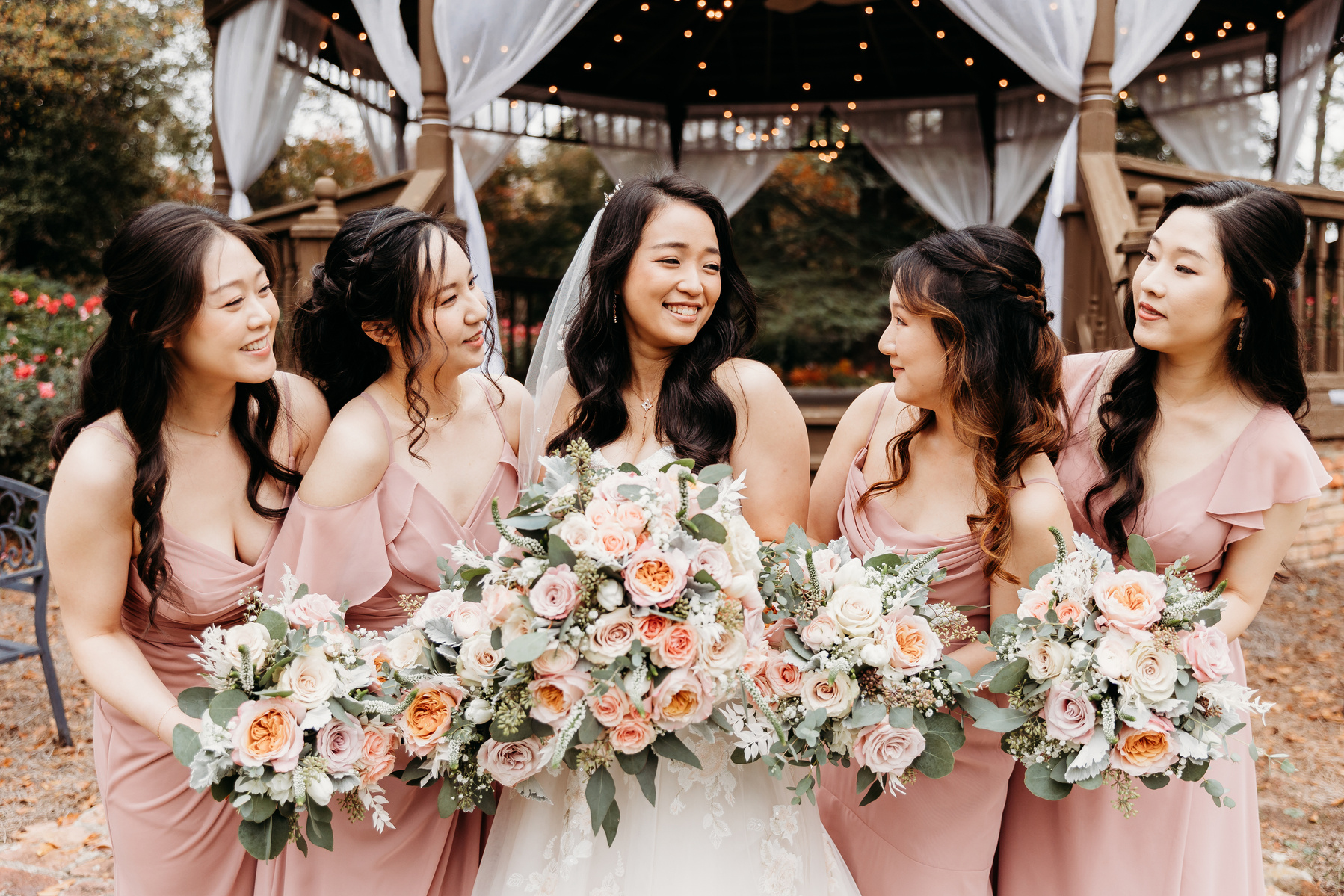 bridesmaids share a giggle