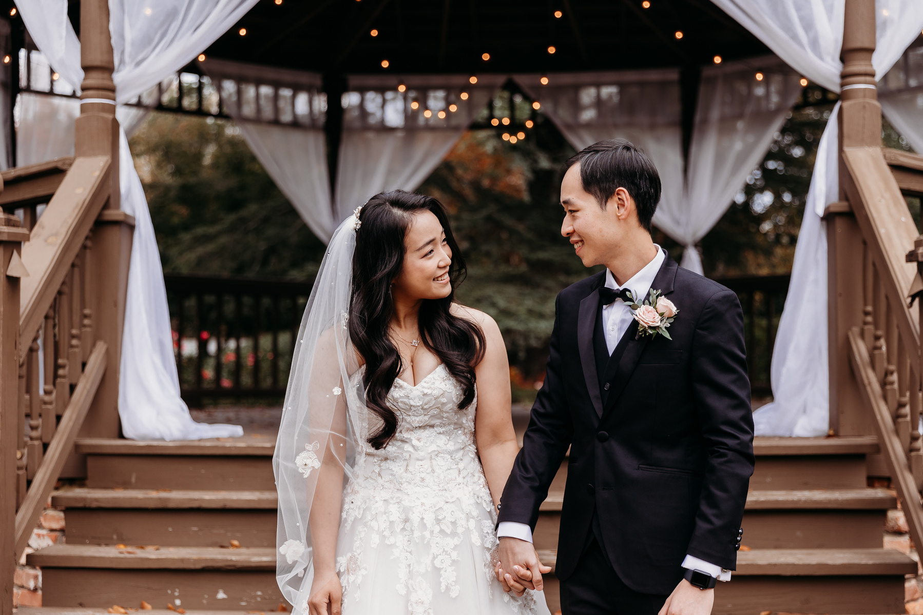 bride and groom first look