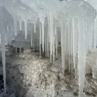 mini cave of ice formations
