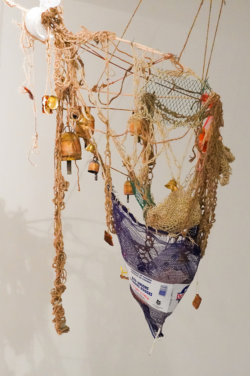 Hornest. Tactile and sensory piece with bells for sound.