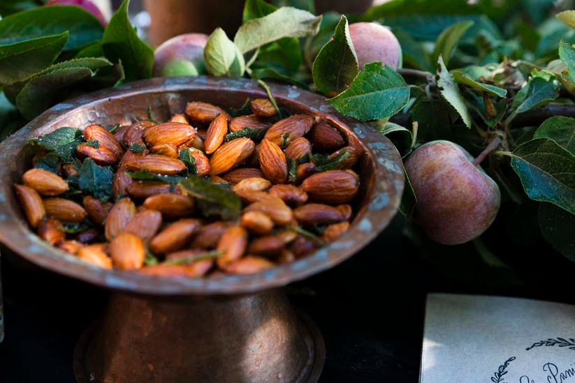 Almonds with sage at chez panisse restaurant, Berkeley, USA
