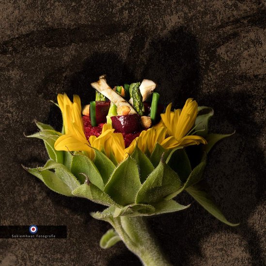 Experiment van food fotograaf Robbert So: paasgerecht in zonnebloem.