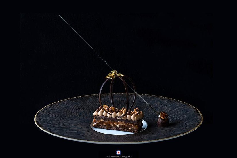Snickers gerecht door food fotograaf Robbert So bij Michelin restaurant Parkheuvel, Rotterdam