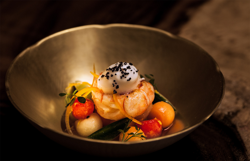 Langoustine by Michelin star restaurant Fred, Rotterdam.