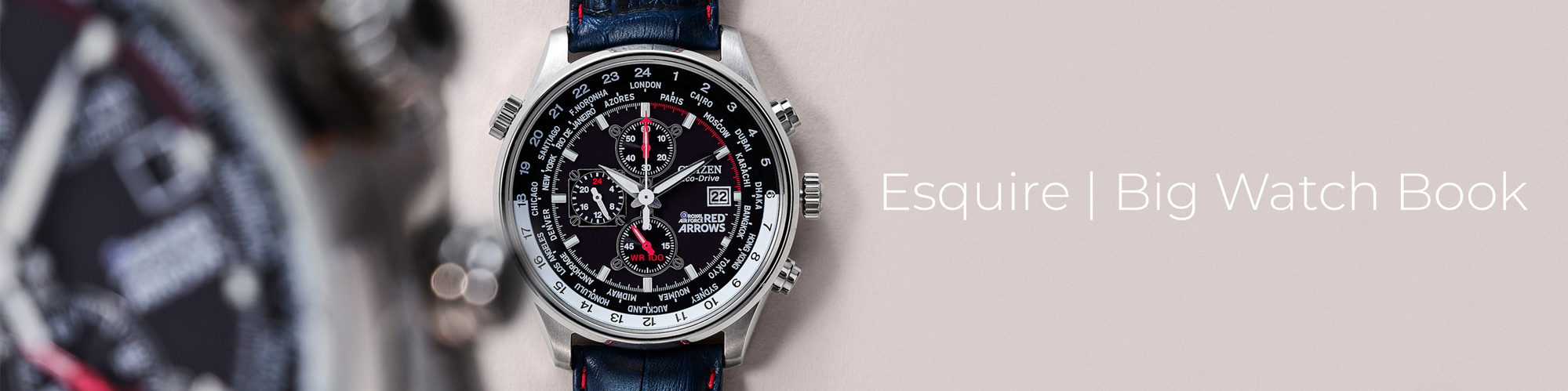Still Life Jewellery and Watch Photographer London. Esquire Big watch book series of images showcasing timepieces. With foreground developed from out of focus images