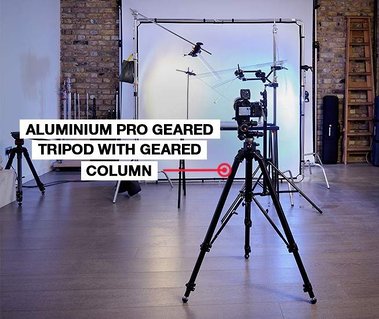 Lighting setup in David Lineton's studio. Two profoto lights and c-stands help build up the lighting setup with the Pro Geared Column Aluminium Tripod holding the GFX 100s.