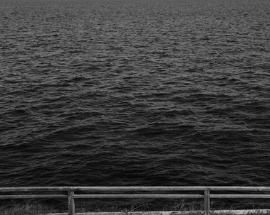 black-and-white photograph of a seascape --bay view from Fire Island Pines by Jan Rattia