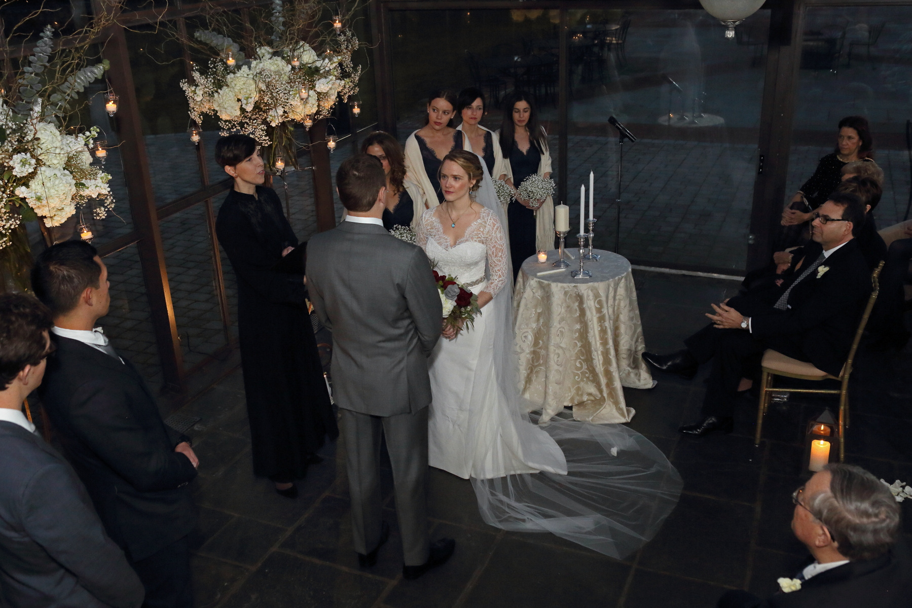 The wedding of Carolyn Greene and Adam Stoddard at deSeversky Mansion on December 3, 2016.