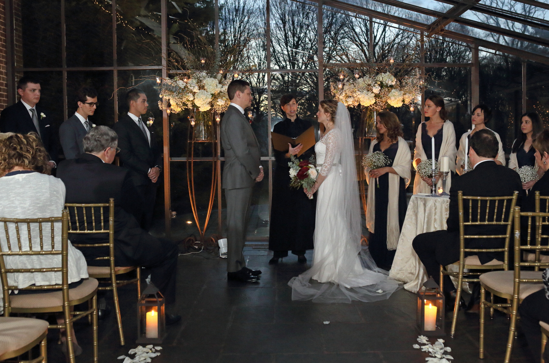 The wedding of Carolyn Greene and Adam Stoddard at deSeversky Mansion on December 3, 2016.