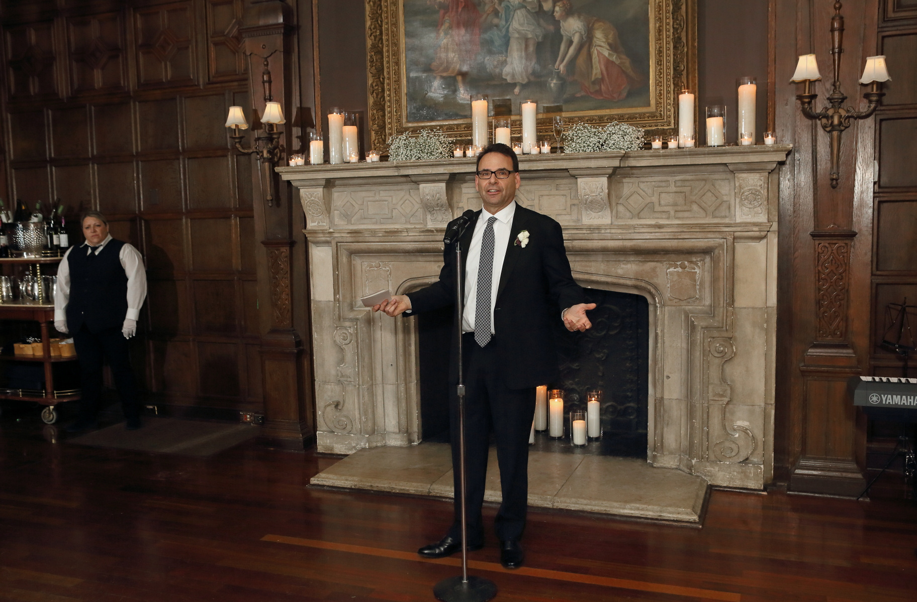 The wedding of Carolyn Greene and Adam Stoddard at deSeversky Mansion on December 3, 2016.