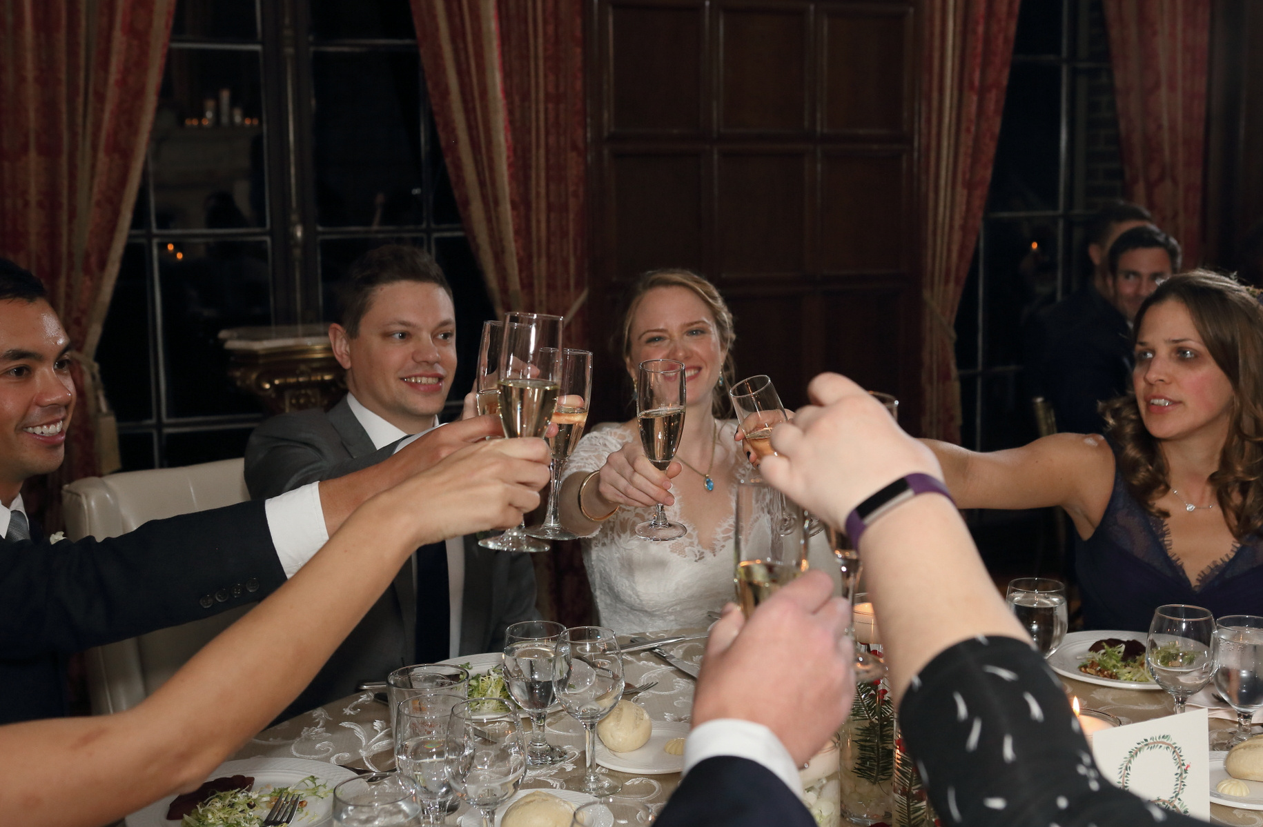 The wedding of Carolyn Greene and Adam Stoddard at deSeversky Mansion on December 3, 2016.