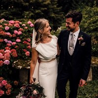 Bride and Groom at Pennard House Somerset