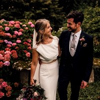 Bride and Groom at Pennard House Somerset