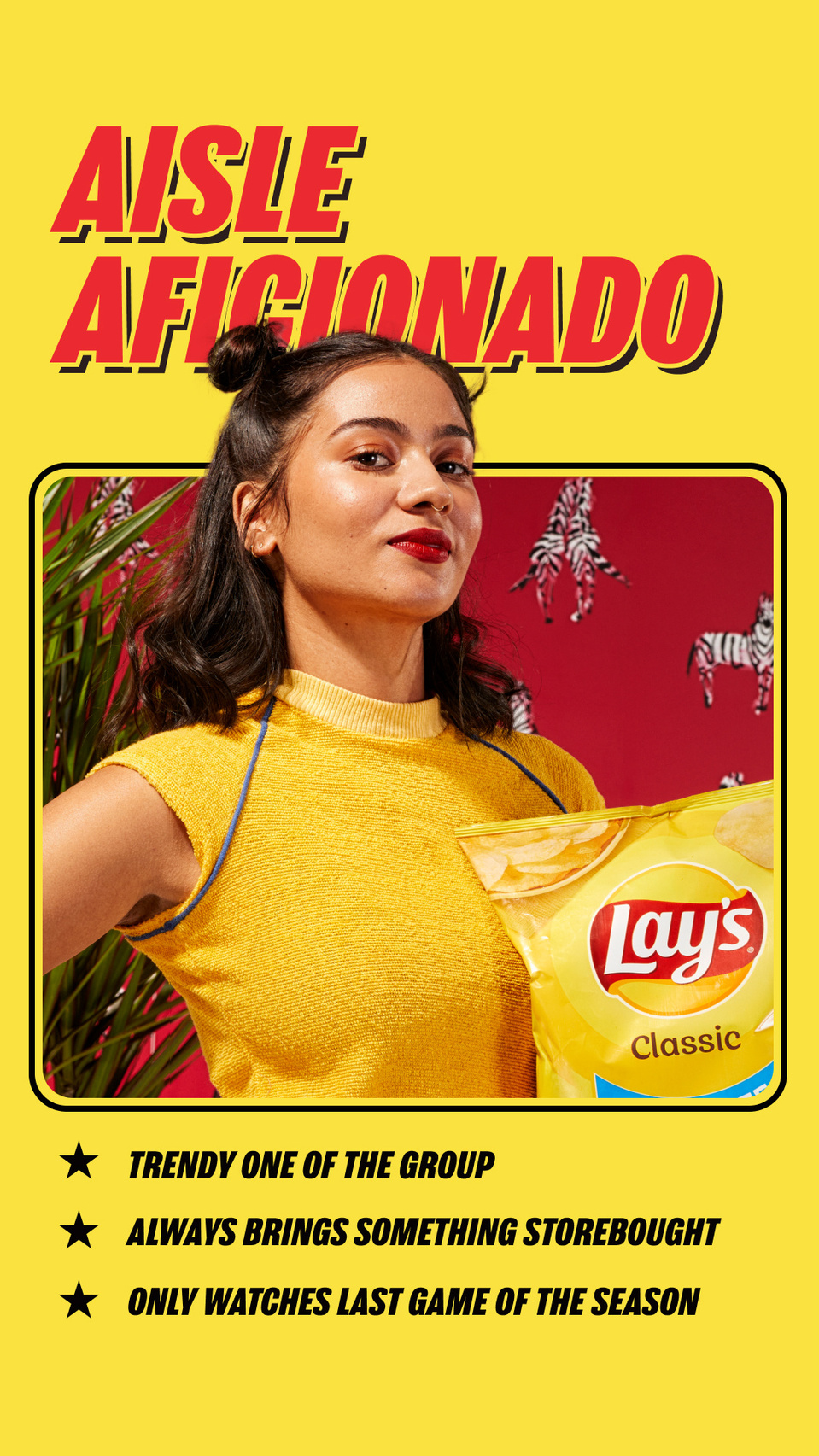 Girl holding Lays chips in a marketing campaign photoshoot by conceptual photographer Cera Hensley based in Los Angeles. 
