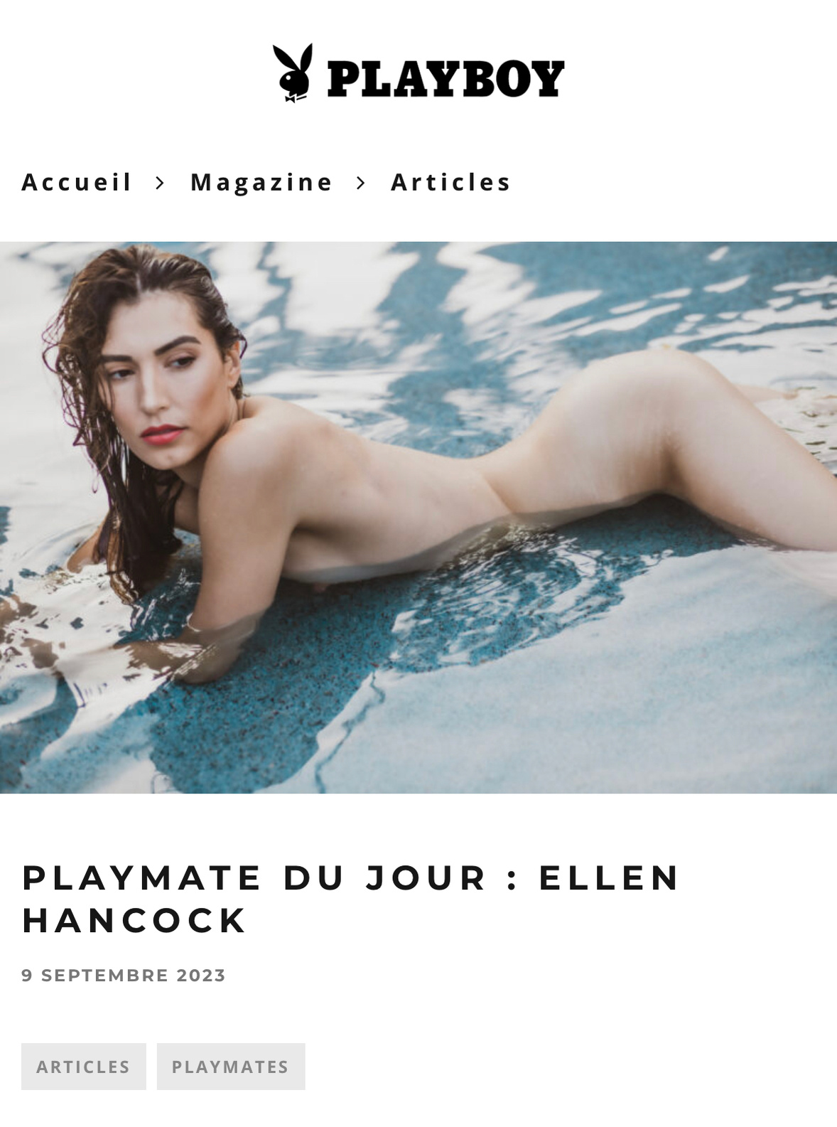 Playmate Du Jour actress Ellen Hancock - Playboy France