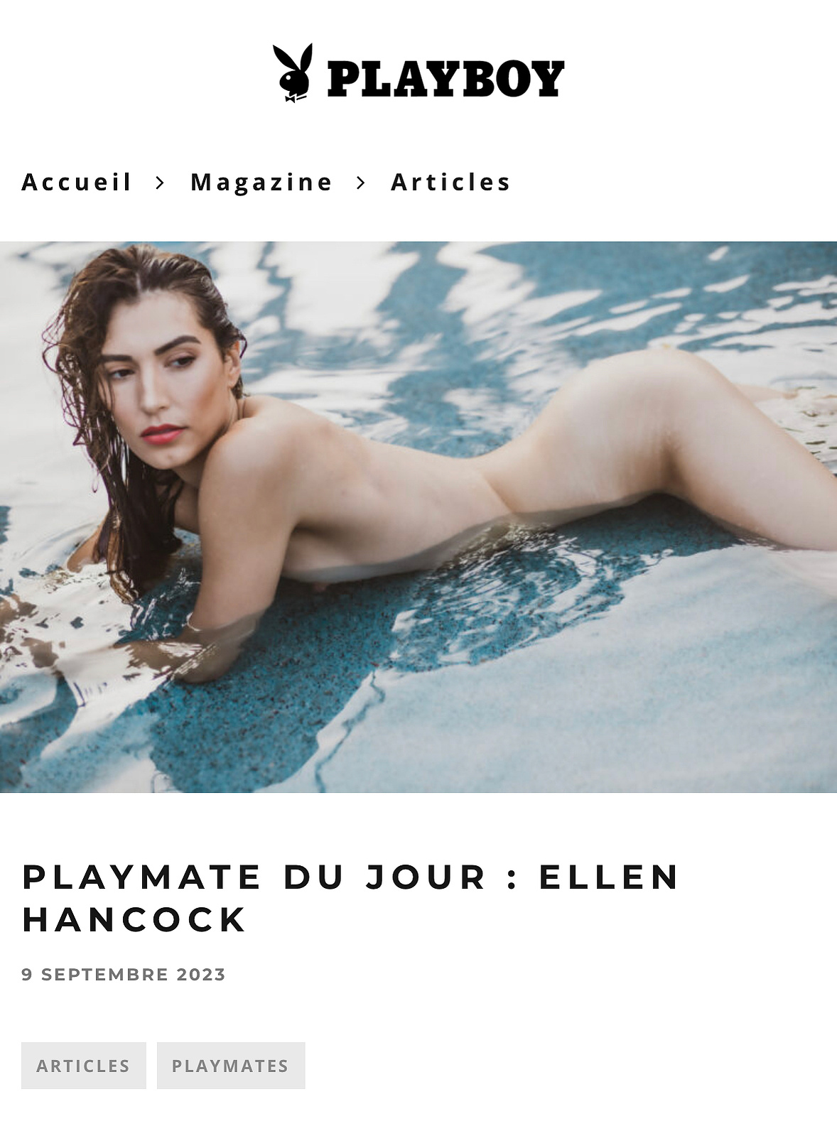 Playmate Du Jour actress Ellen Hancock - Playboy France