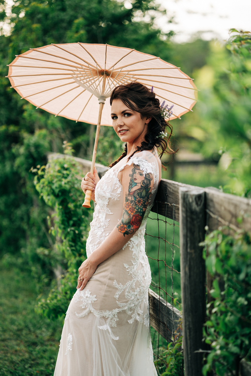 Bride on her wedding day at Lynn's Ranch Venue in Houston