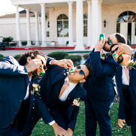 Groom & Groomsmen having fun at the Royal Oaks Country Club in Houston.