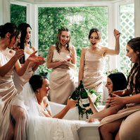 Wedding party having fun at Forever 5 Events Venue in Houston.