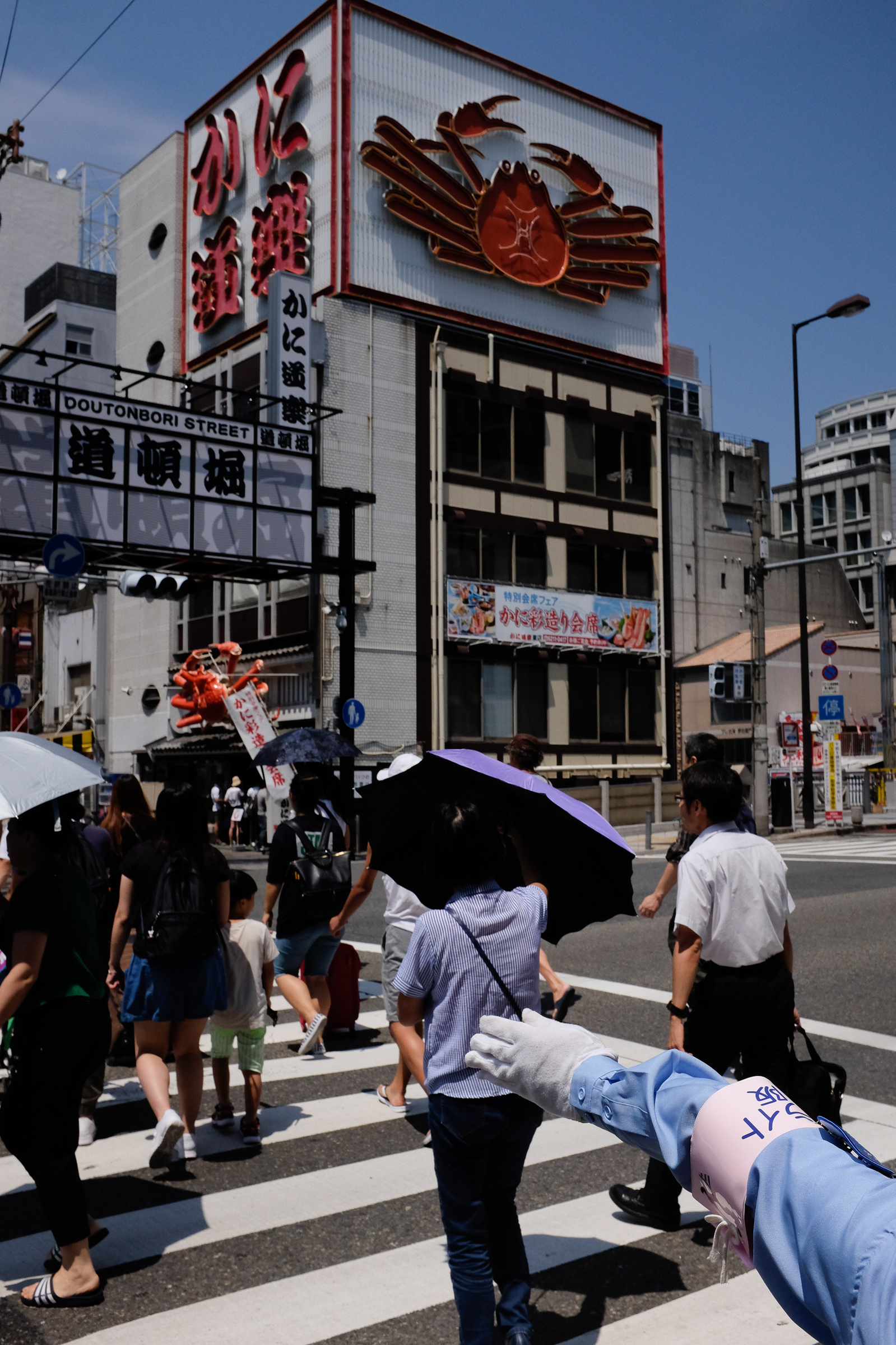 Osaka, Japan, Crab, Crosswalk, Traffic Warden,