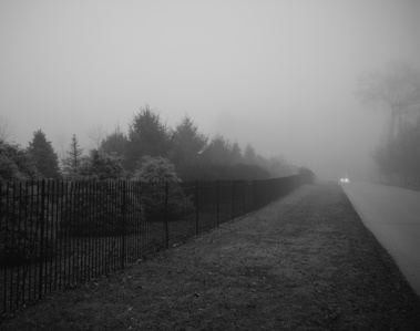 Photo of a road on a misty, foggy morning shot with a Fujifilm X-T3 and Fujifilm 23mm f/2 lens