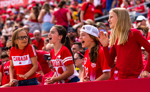 Hamilton, Ontario (June 10, 2018) - Fans show support during a friendly soccer match between Canada Women's National Team and Germany Women's National Team.  Canada lost to Germany 2-3.
Photo by Alicia C. Wynter.




Exif: 
NIKON D5 | VR 300mm f/2.8G IF-E