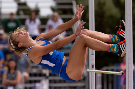 FULLERTON, California (2017-05-05) - A student from UC Santa Barbara competes in the women's high jump during the heptathlon Friday evening at Cal State Fullterton.

Photo by Alicia Wynter / Sports Shooter Academy