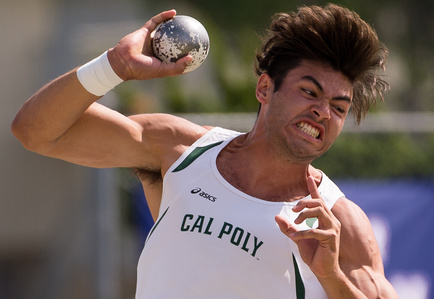 FULLERTON, California (2017-05-05) - Jacob Mrickman from Cal Poly San Luis Obispo competes in the men's shot put during the heptathalon Friday evening at Cal State Fullterton.

Photo by Alicia Wynter / Sports Shooter Academy