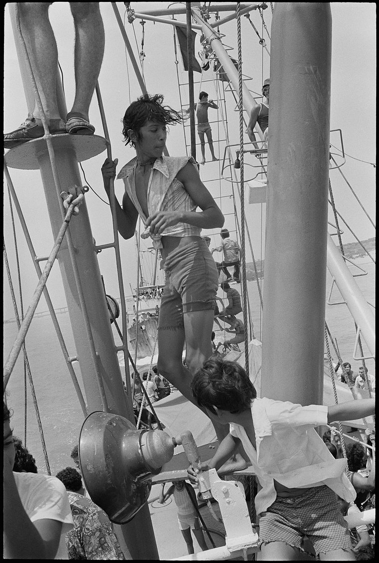 Nicholas Blair photography, 1976, black and white, young men, memorial to mariners